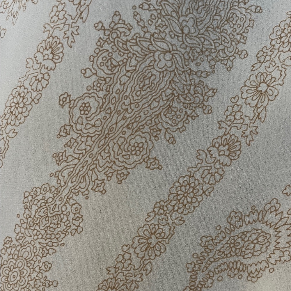 Talbots Pure Silk Blouse with Cream and Gold Pattern - Picture 5 of 5